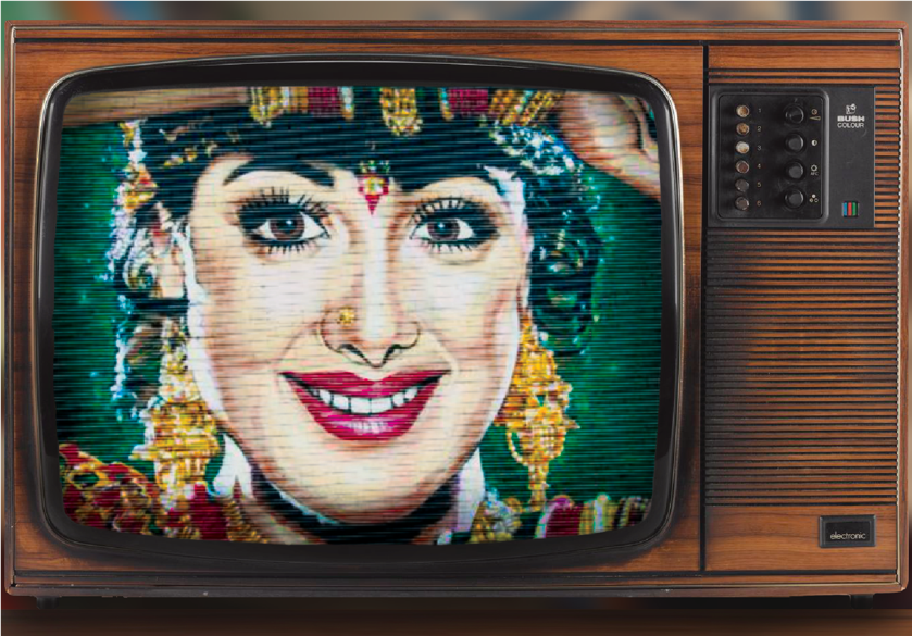 Old 1970s television set