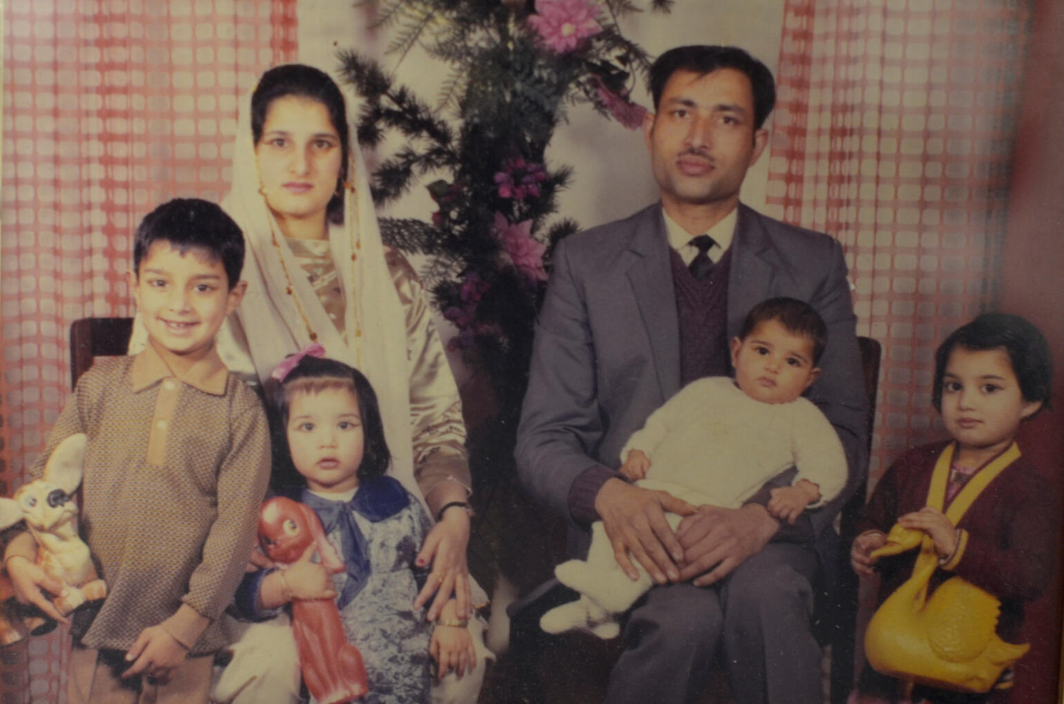 Mr and Mrs Shafi with their young family in 1970. Rifhat on the right, aged four.